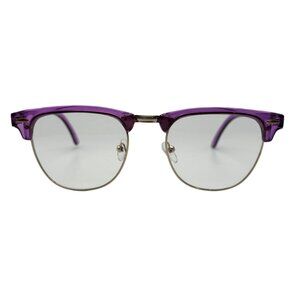 6039 | Purple Clear Lens Browline Glasses